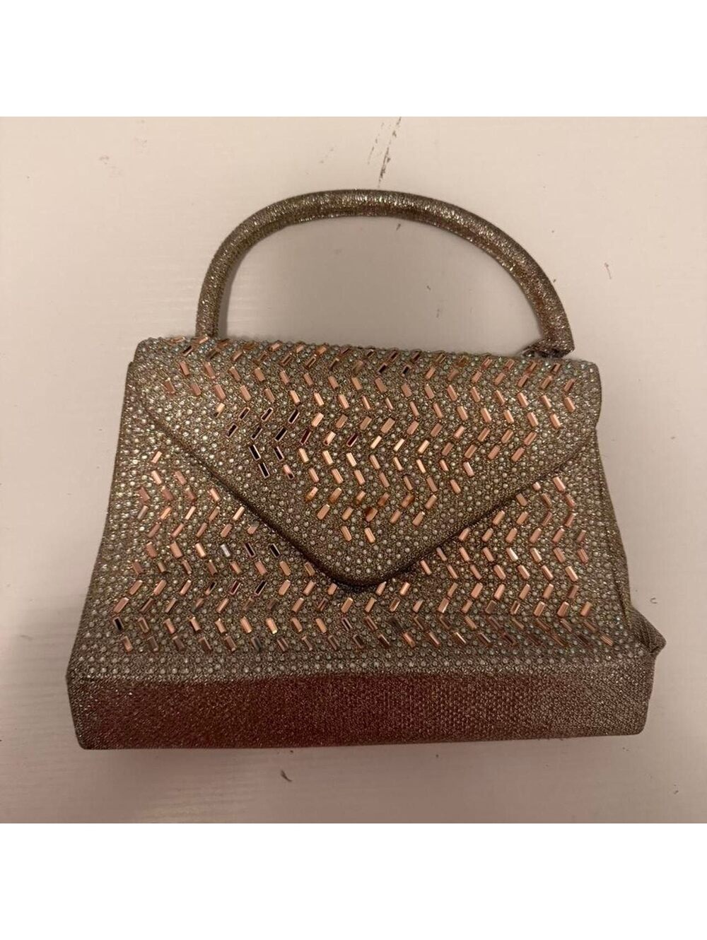 Vintage Metallic Evening Top Handle Bag